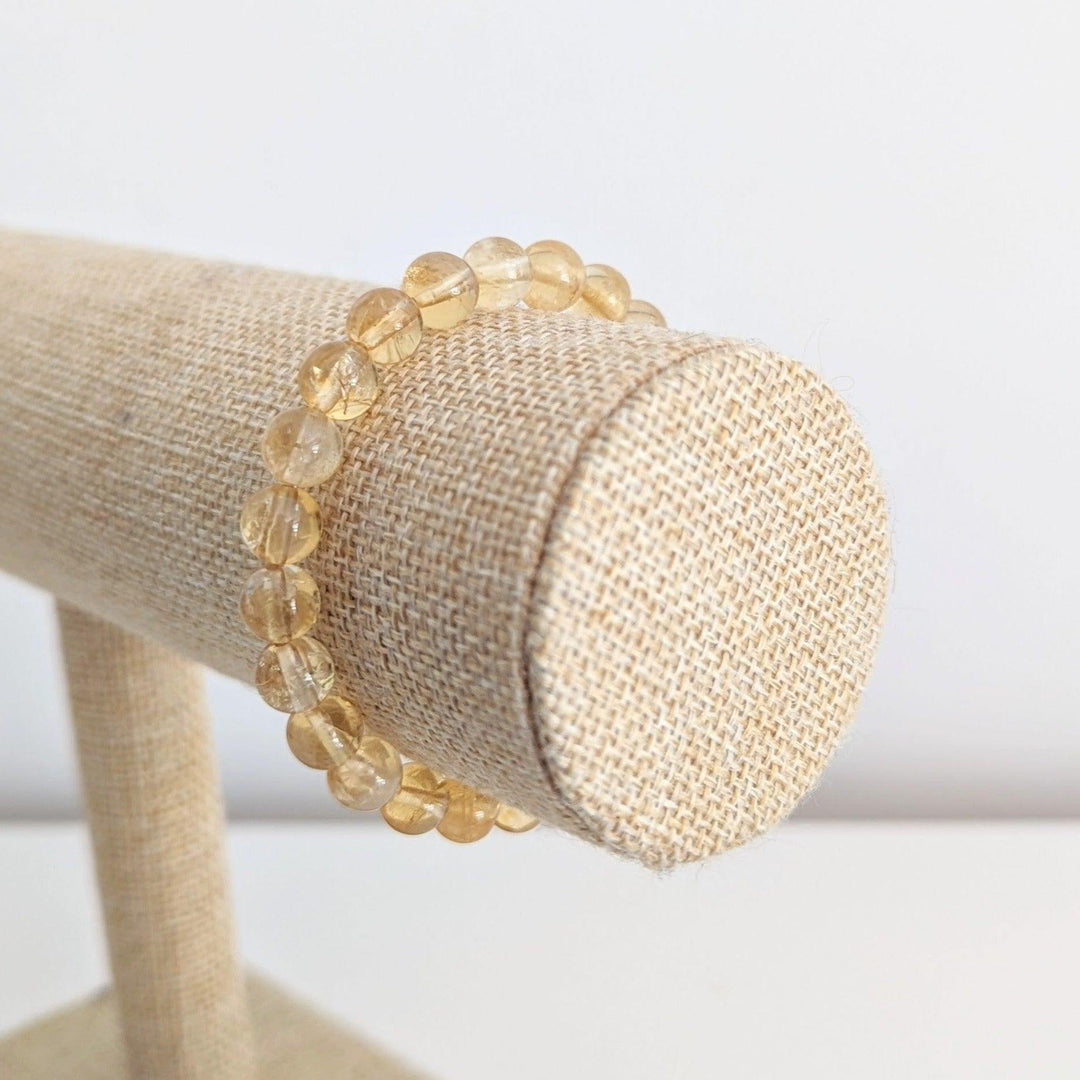 Bracelet citrine naturelle perles 8mm
