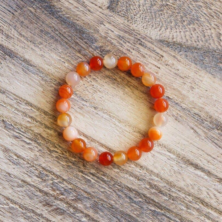 Bracelet en Cornaline, pierre naturelle en perles rondes