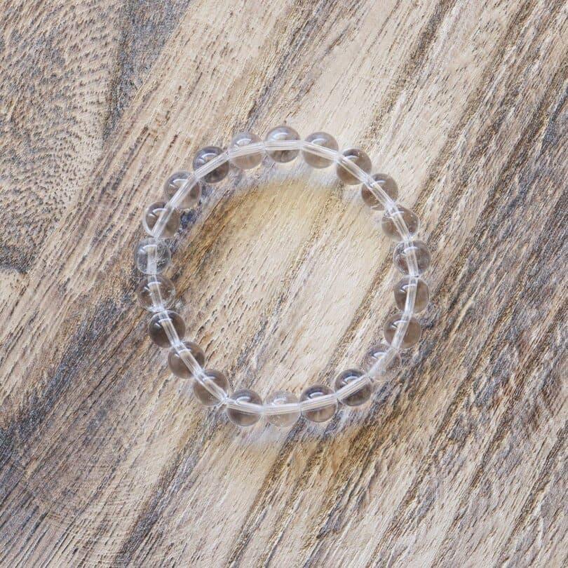 Cristal de Roche bracelet 8mm : pierre naturelle en perles rondes