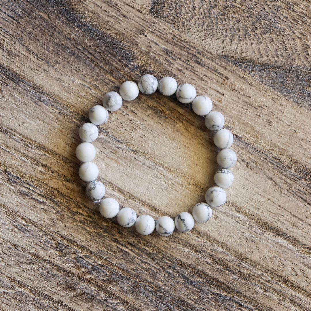 Bracelet Howlite perles de 8mm