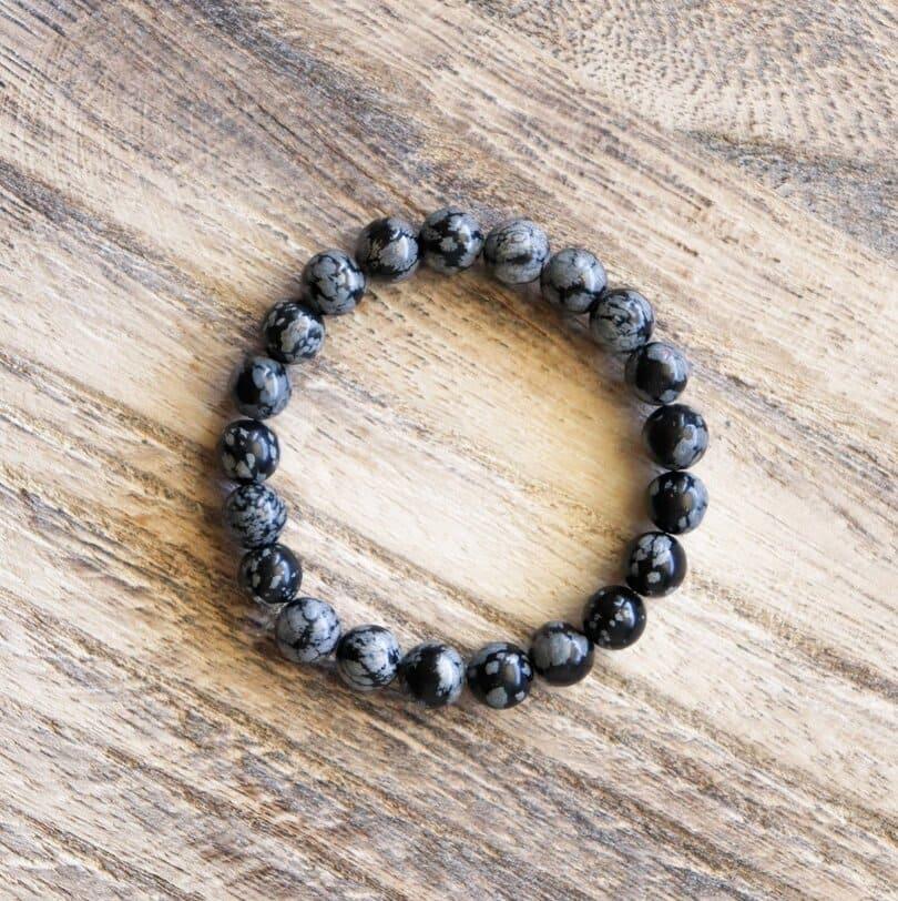 Bracelet Obsidienne Neige 8mm