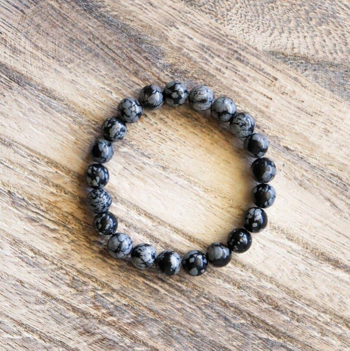 Bracelet Obsidienne Neige 8mm