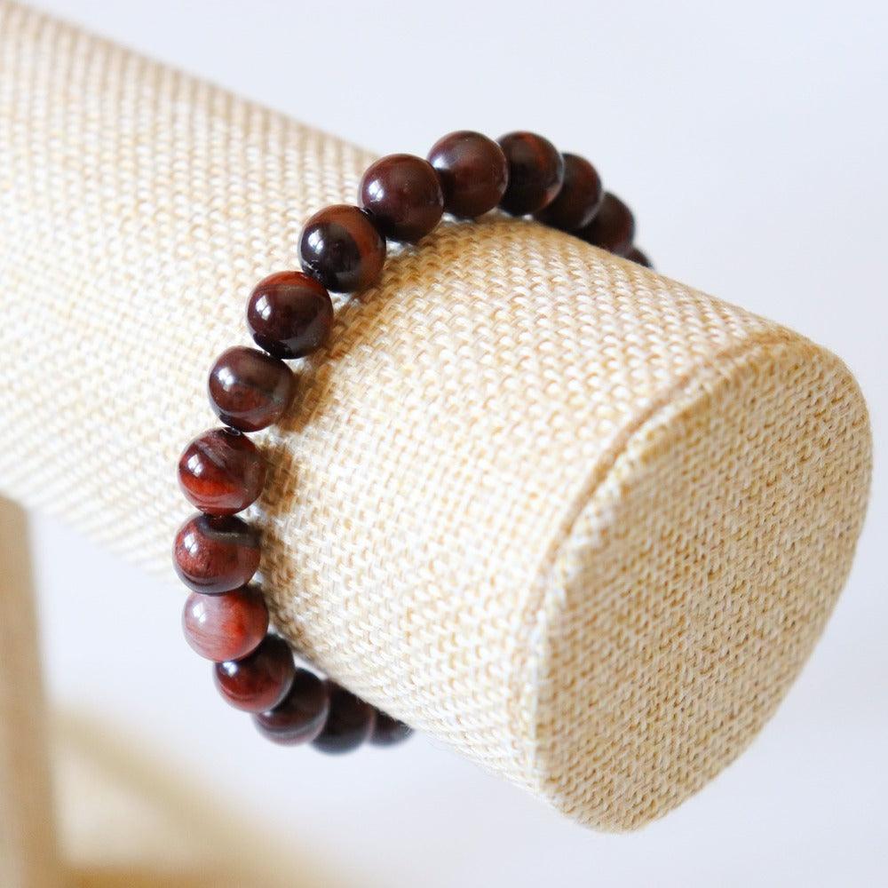 Bracelet Oeil de Taureau 8mm - perles rondes en pierre naturelle