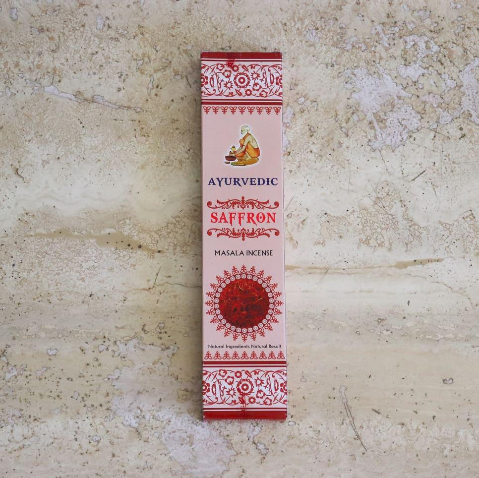 Encens naturel en bâton au Safran, Ayurvedic