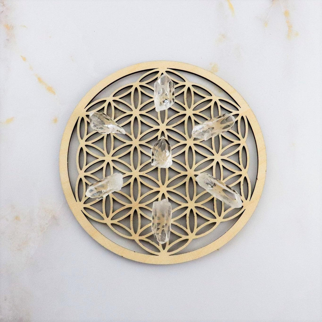mandala de pointes de cristal de roche