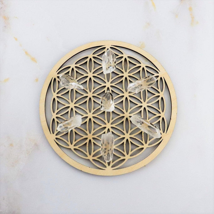 mandala de pointes de cristal de roche