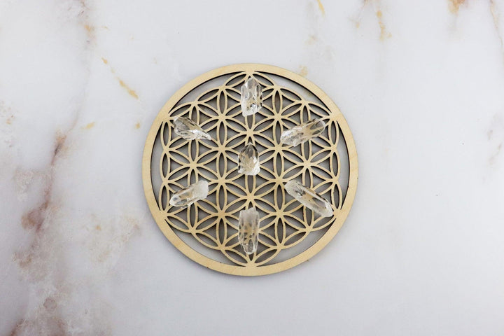 mandala de pointes de cristal de roche