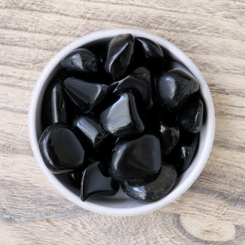 pierre roulée en obsidienne argentée