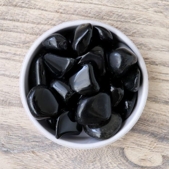 pierre roulée en obsidienne argentée