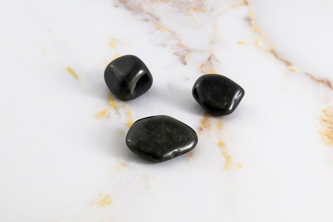 pierre roulée en obsidienne argentée #taille_m