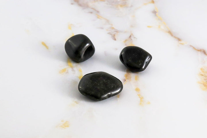 pierre roulée en obsidienne argentée #taille_m
