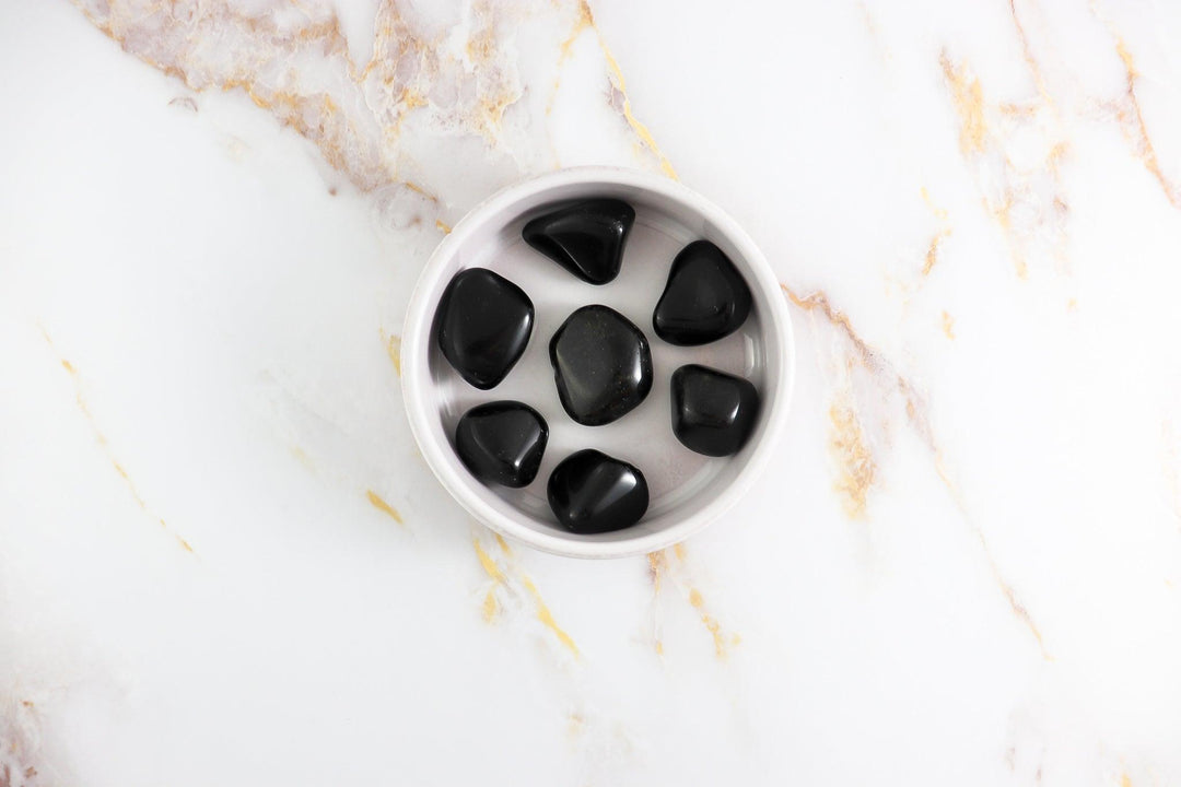 pierre roulée en obsidienne argentée #taille_m
