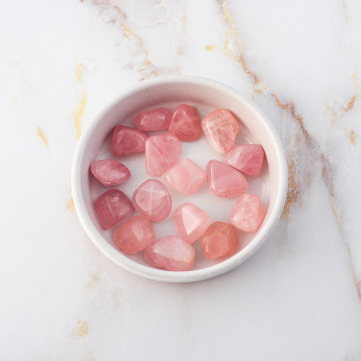 pierre roulée en quartz rose