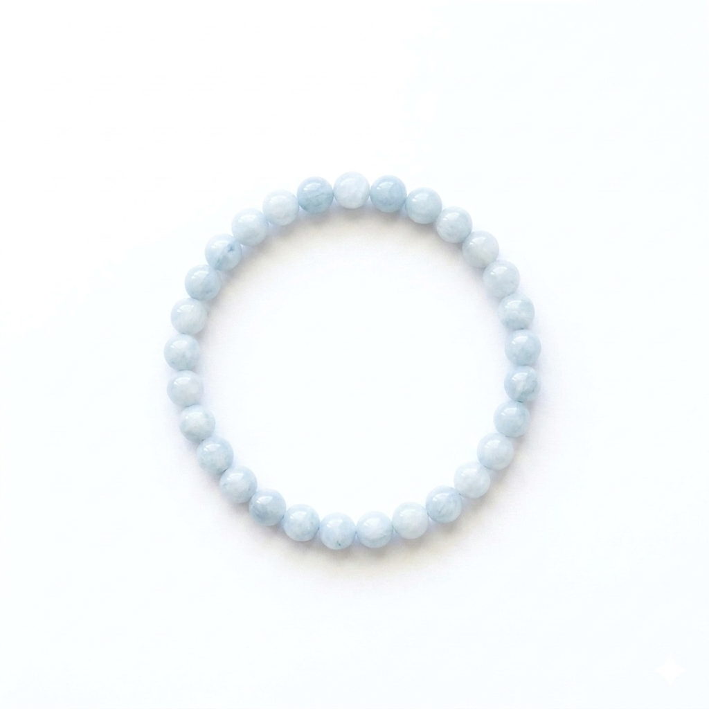 bracelet pierre naturelle aigue-marine 6mm fond blanc #bracelet-6mm-aigue-marine