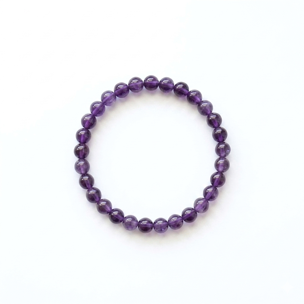 bracelet pierre naturelle améthyste 6mm fond blanc #bracelet-6mm-amethyste