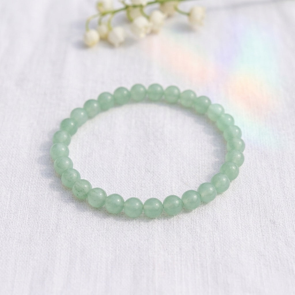 bracelet pierre naturelle aventurine verte 6mm décor lin #bracelet-6mm-aventurine-verte