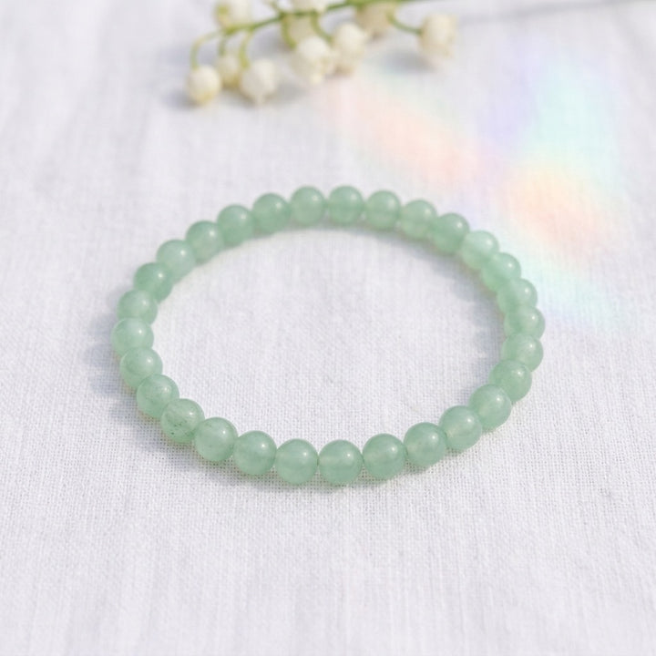 bracelet pierre naturelle aventurine verte 6mm décor lin #bracelet-6mm-aventurine-verte