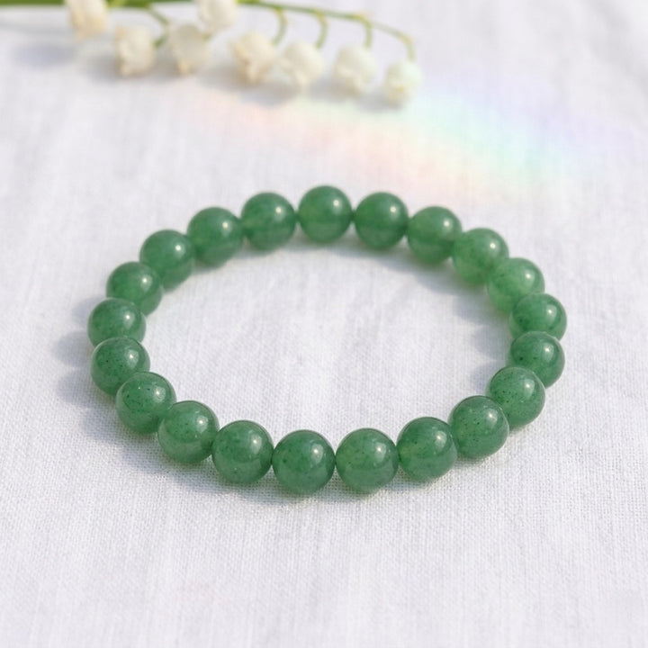 bracelet pierre naturelle aventurine verte 8mm décor lin #bracelet-8mm-aventurine-verte