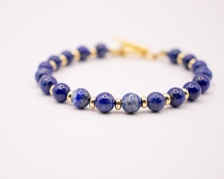 CIRCÉ | Bracelet en Lapis-Lazuli et acier inoxydable plaqué Or 18 carats