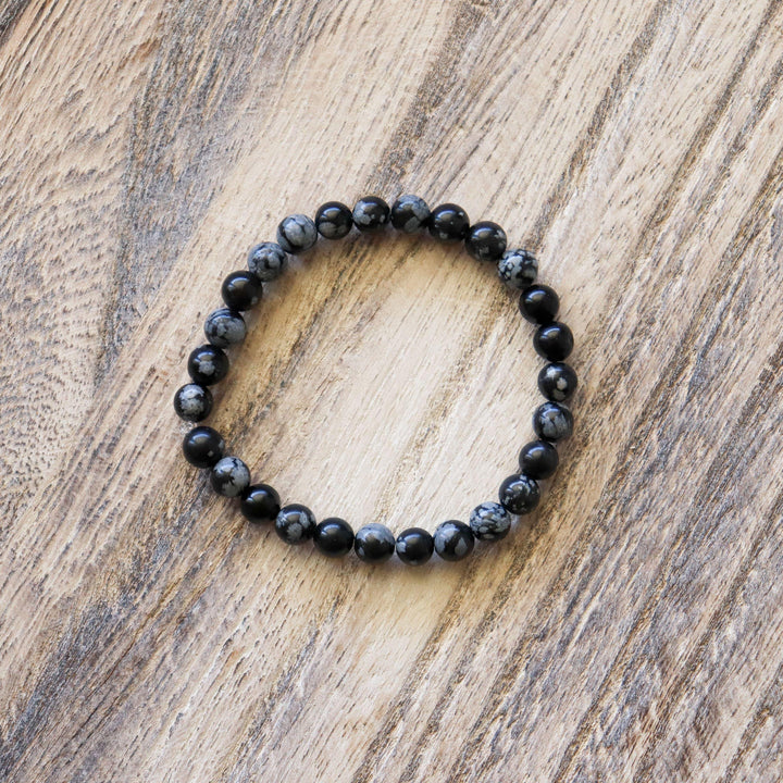 Bracelet en Obsidienne neige ✦ Connaissance de soi, Equilibre et Protection