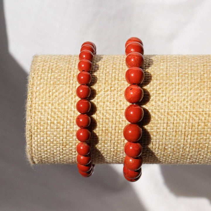 Bracelet en Jaspe rouge naturel