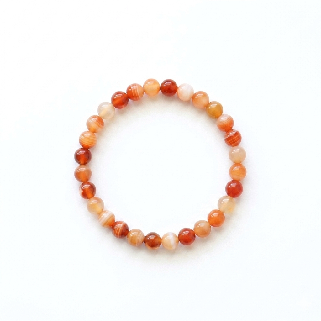 bracelet pierre naturelle cornaline 6mm fond blanc #bracelet-6mm-cornaline