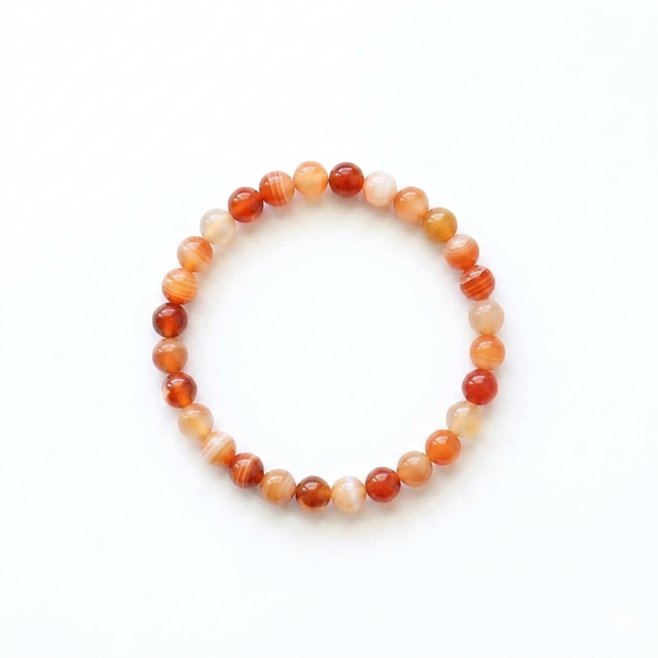 bracelet pierre naturelle cornaline 6mm fond blanc #bracelet-6mm-cornaline
