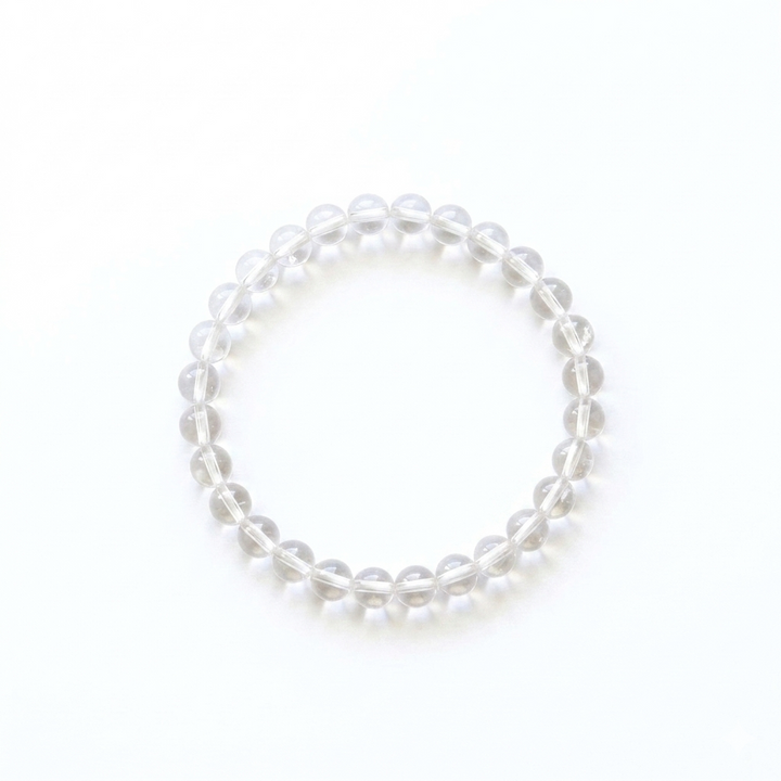 bracelet pierre naturelle cristal de roche 6mm fond blanc #bracelet-6mm-cristal-de-roche