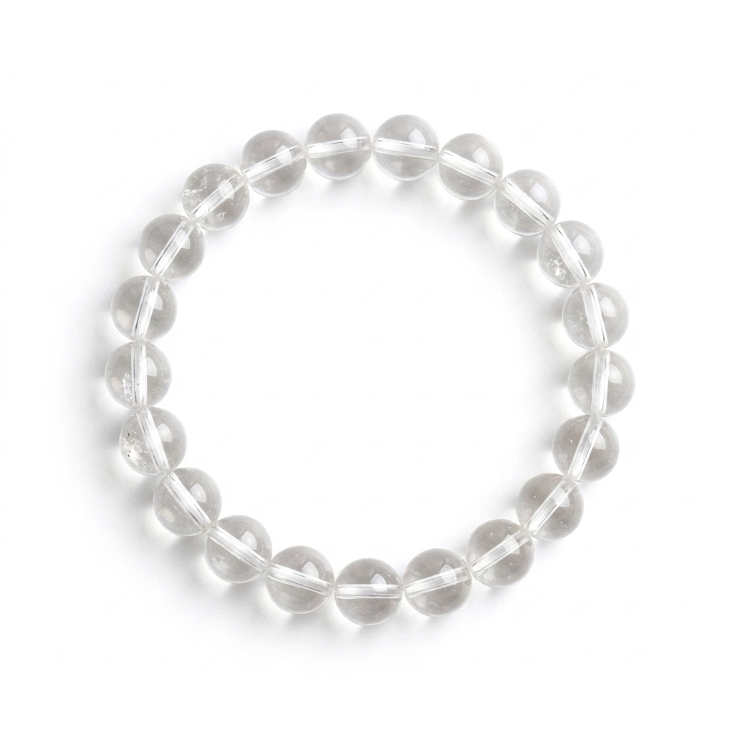 bracelet pierre naturelle cristal de roche 8mm fond blanc #bracelet-8mm-cristal-de-roche