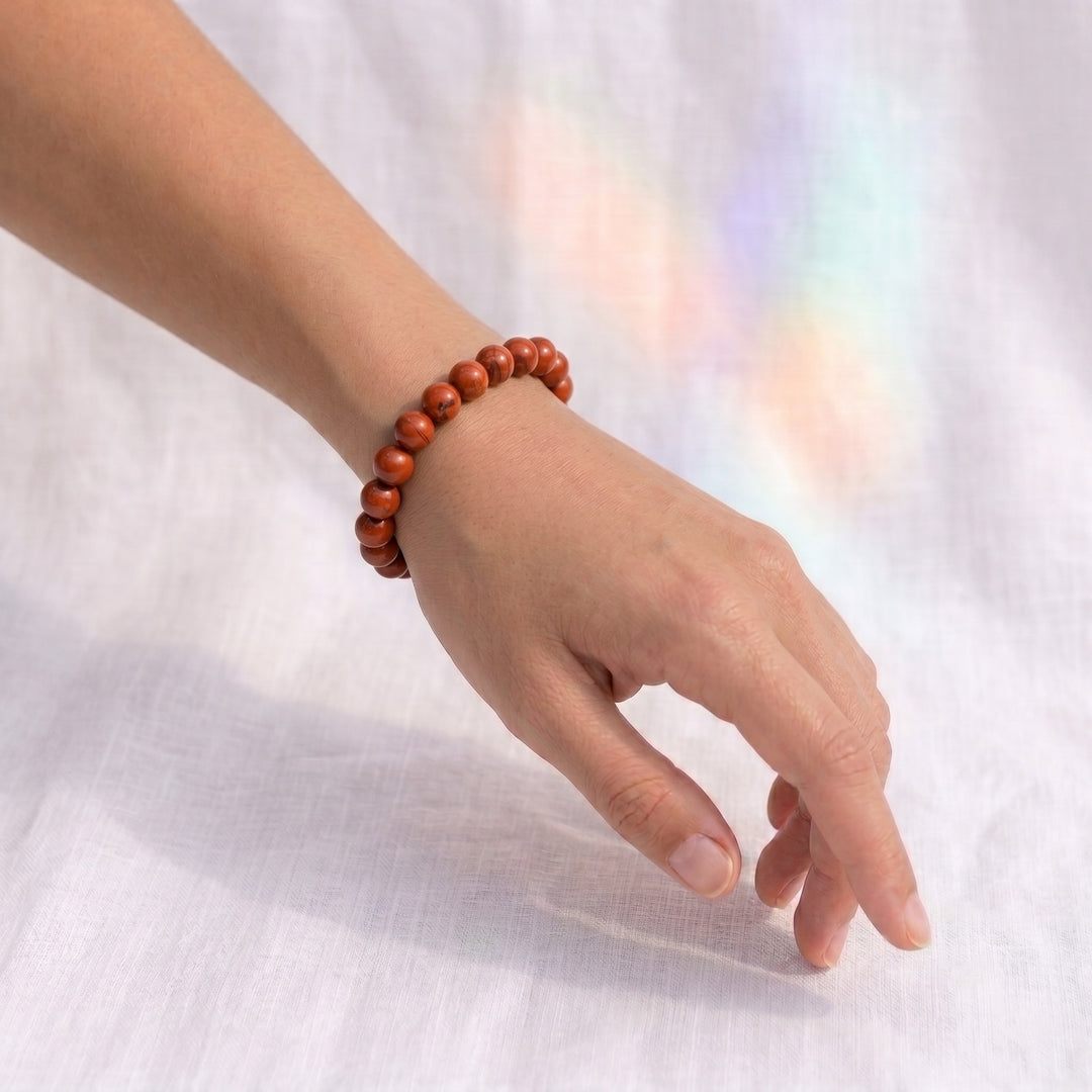bracelet pierre naturelle jaspe rouge 8mm fond blanc #bracelet-8mm-jaspe-rouge