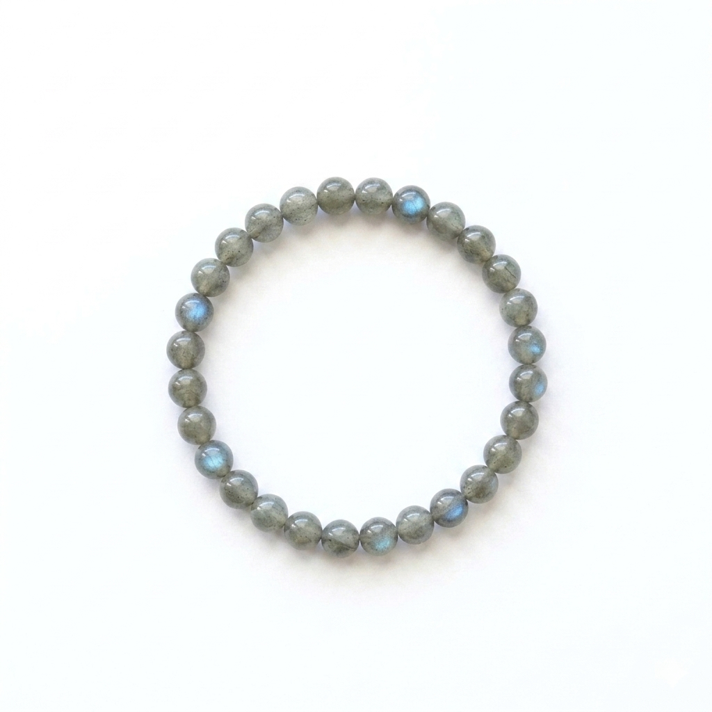 bracelet pierre naturelle labradorite 6mm fond blanc #bracelet-6mm-labradorite