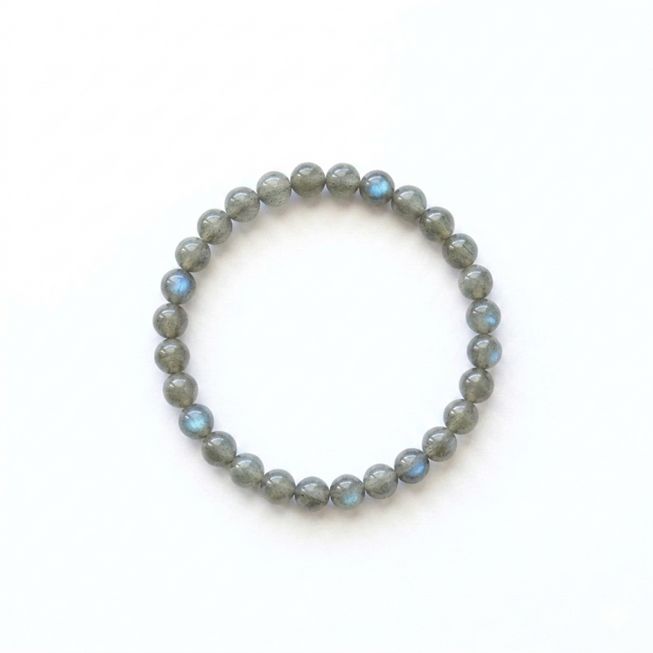 bracelet pierre naturelle labradorite 6mm fond blanc #bracelet-6mm-labradorite