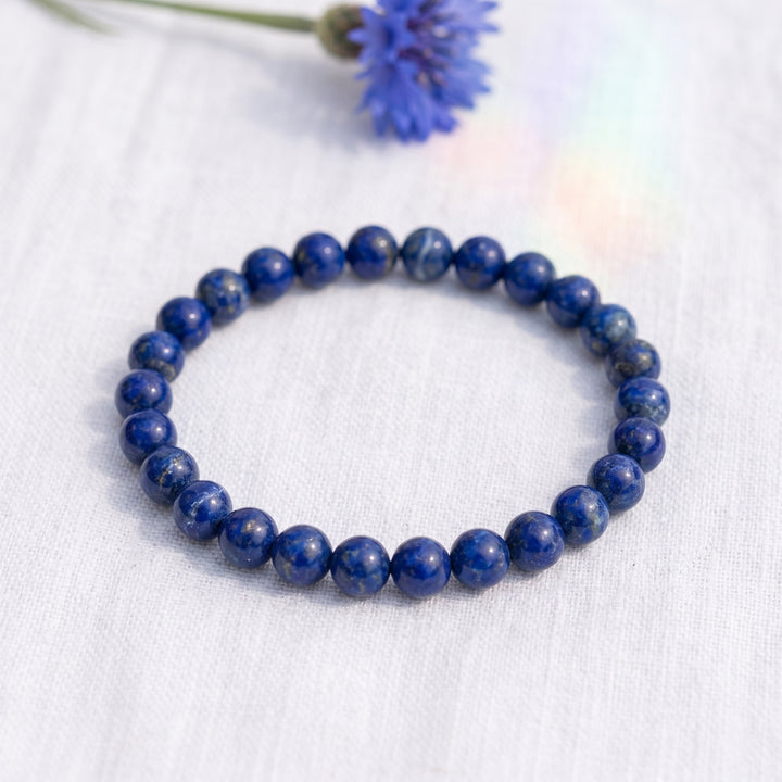 bracelet pierre naturelle lapis-lazuli 6mm décor lin #bracelet-6mm-lapis-lazuli