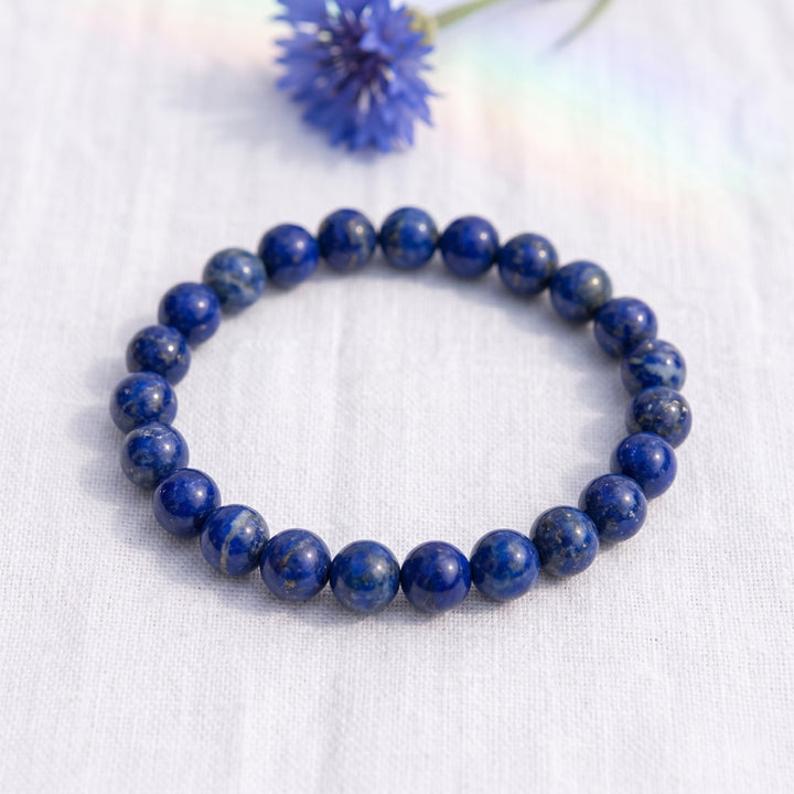 bracelet pierre naturelle lapis-lazuli 8mm décor lin #bracelet-8mm-lapis-lazuli
