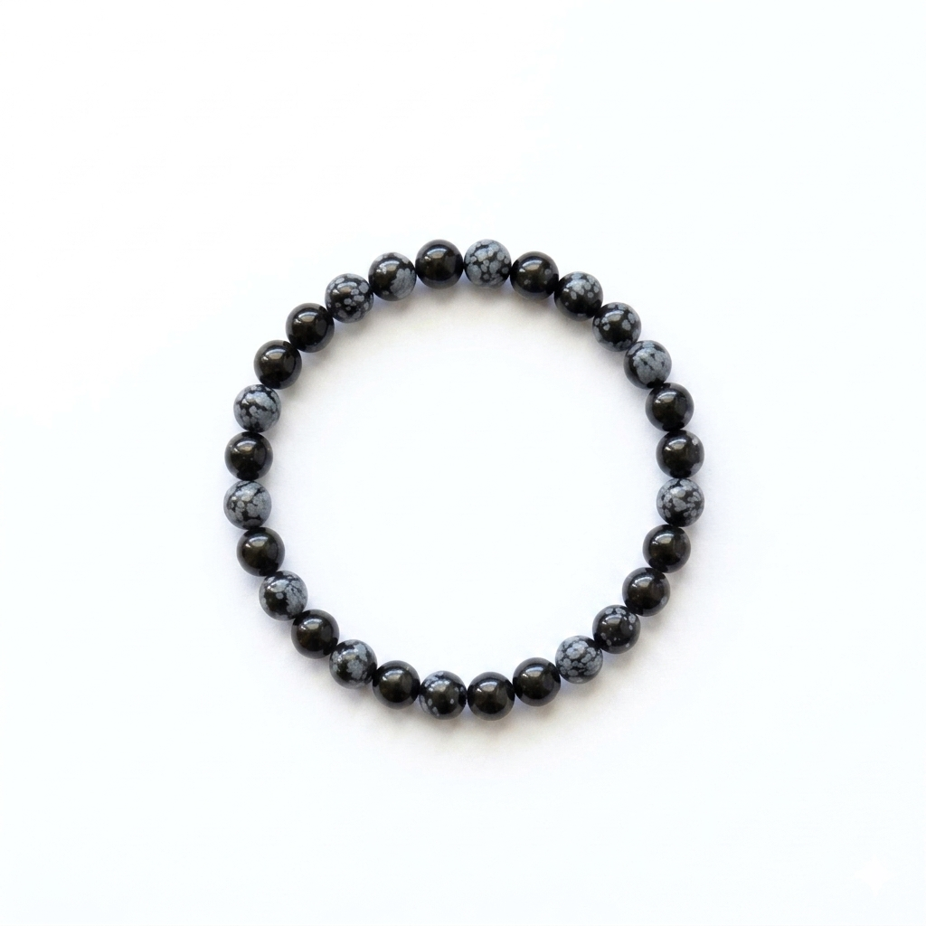 bracelet pierre naturelle obsidienne neige 6mm fond blanc #bracelet-6mm-obsidienne-neige