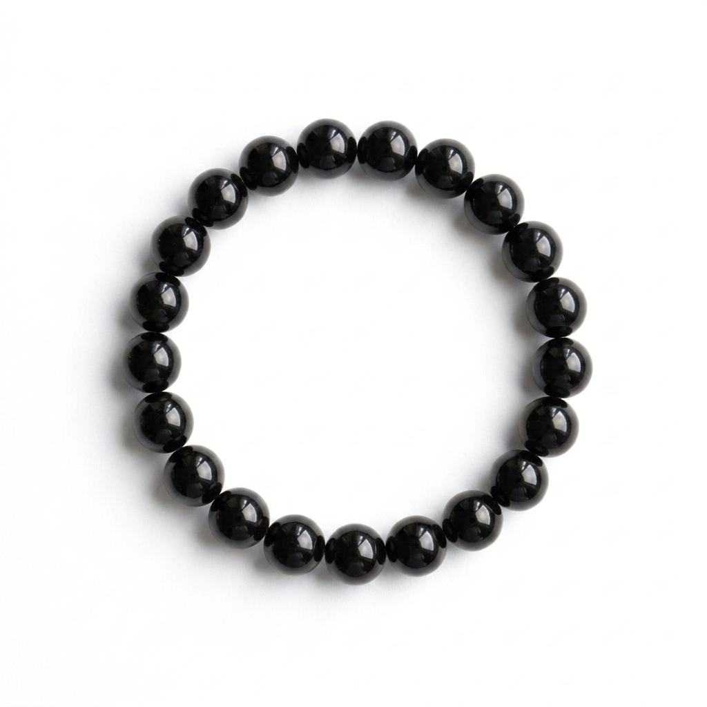 bracelet pierre naturelle obsidienne noire 8mm fond blanc #bracelet-8mm-obsidienne-noire