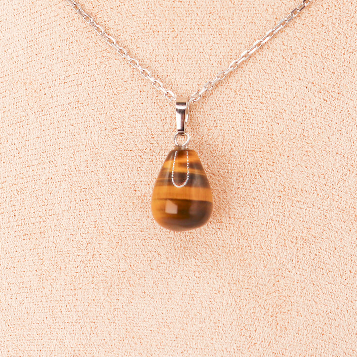 pendentif en oeil de tigre en forme de goutte