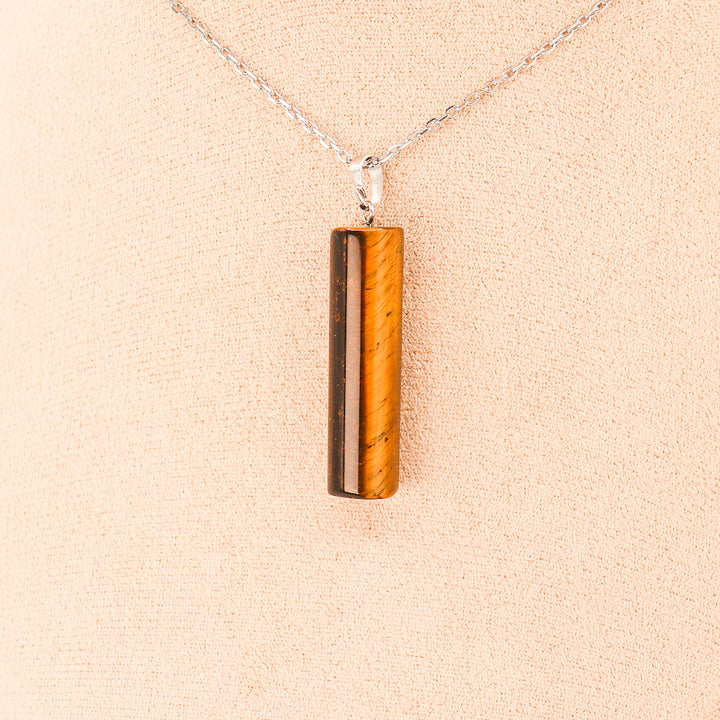 Pendentif en oeil de tigre en forme de pilier