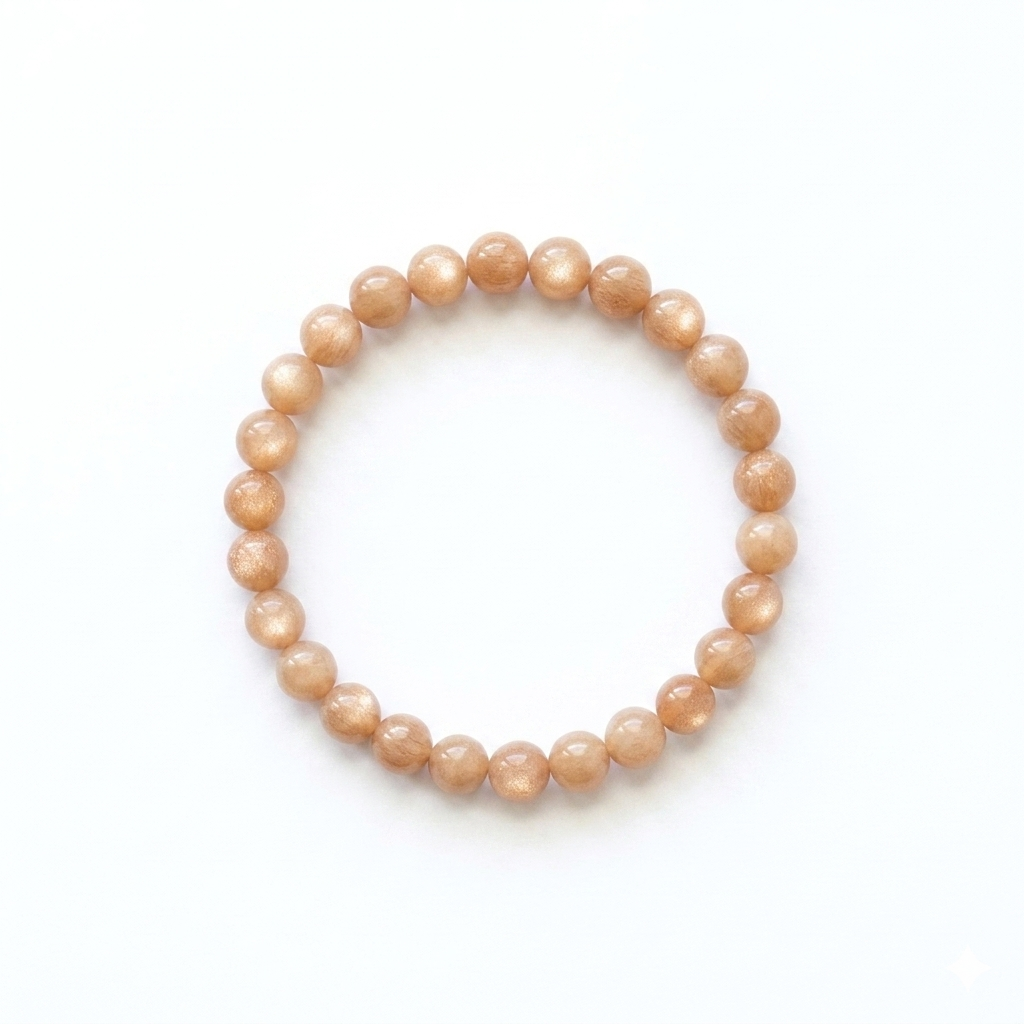 bracelet pierre naturelle pierre de soleil 6mm fond blanc #bracelet-6mm-pierre-de-soleil
