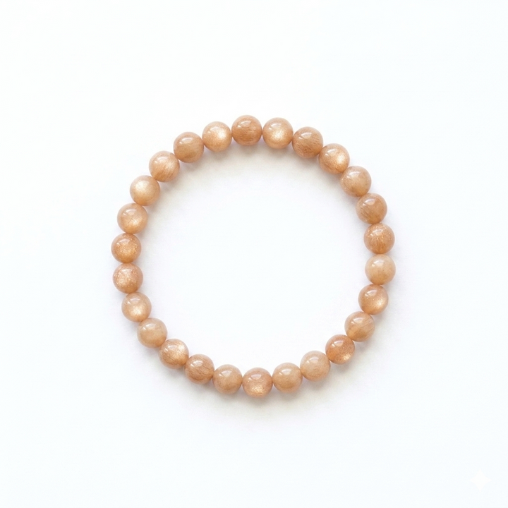 bracelet pierre naturelle pierre de soleil 6mm fond blanc #bracelet-6mm-pierre-de-soleil