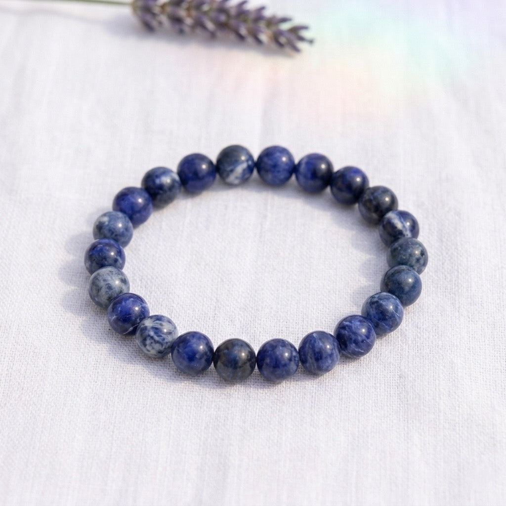 bracelet pierre naturelle sodalite 8mm décor lin #bracelet-8mm-sodalite