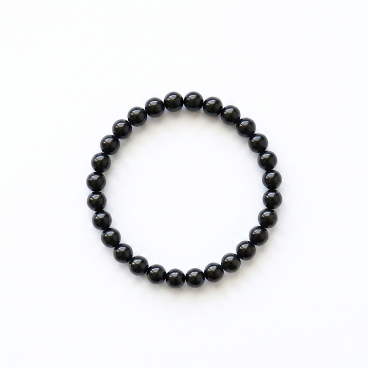 bracelet pierre naturelle tourmaline noire 6mm fond blanc #bracelet-6mm-tourmaline-noire