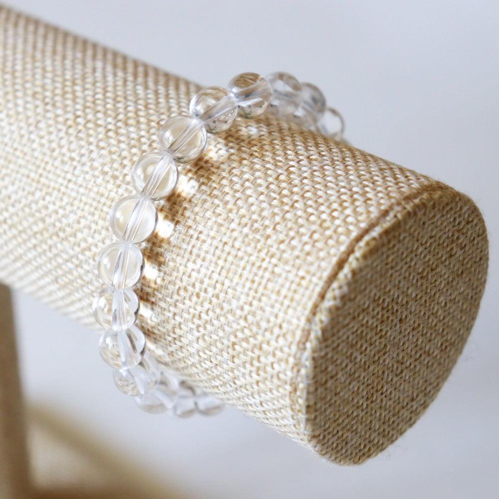 Cristal de Roche bracelet en perles rondes de 8 mm